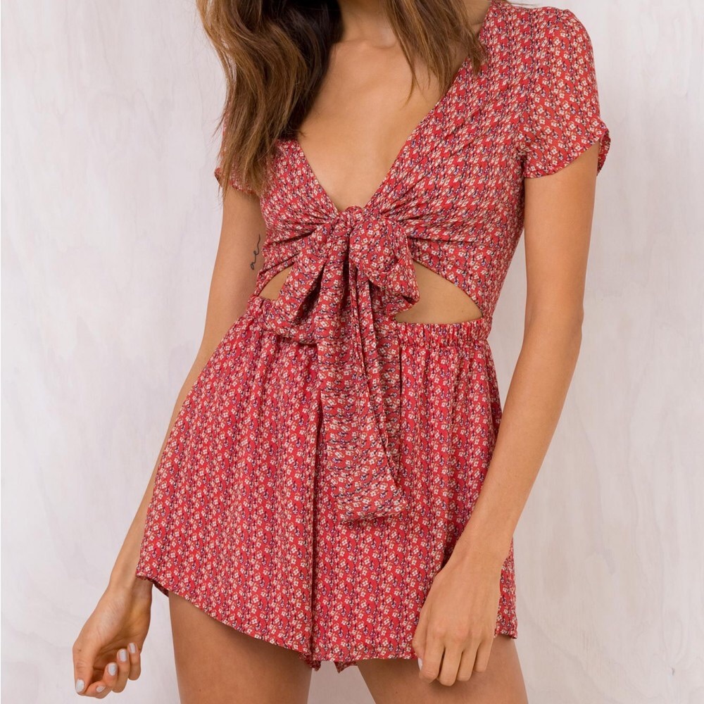 Princess Polly sweet sahara tie playsuit